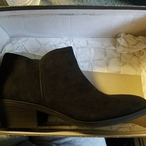 Black suede booties